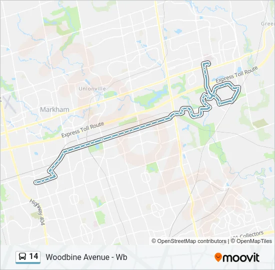 Plan de la ligne 14 de bus