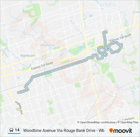 Plan de la ligne 14 de bus