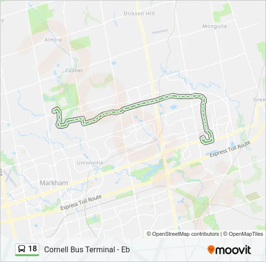 18 Bus Line Map