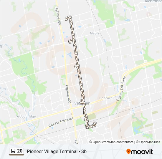 20 Bus Line Map