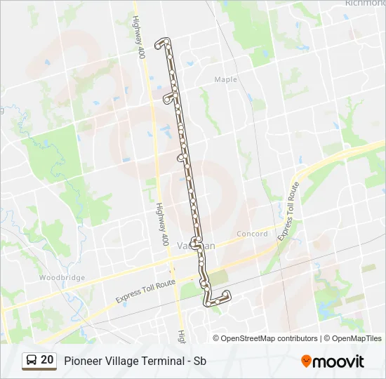 20 Bus Line Map