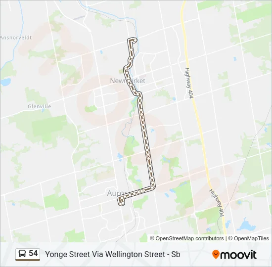 54 Bus Line Map
