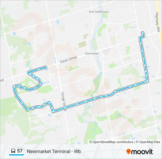 57 Bus Line Map