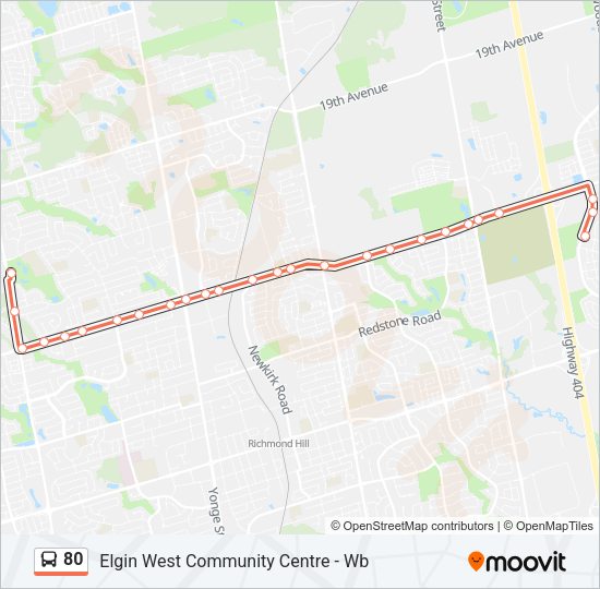80 Bus Line Map