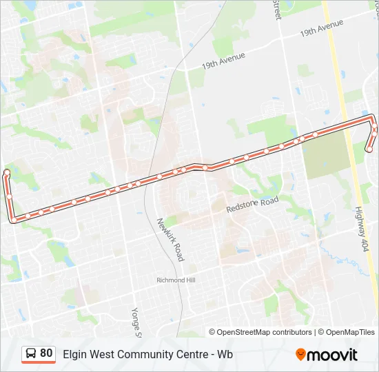 80 Bus Line Map