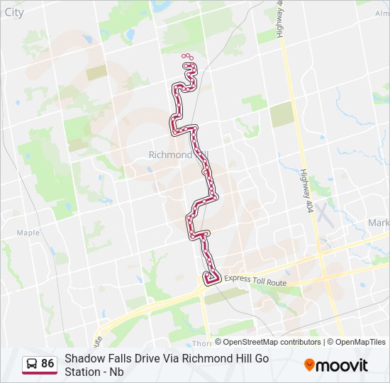 86 Bus Line Map