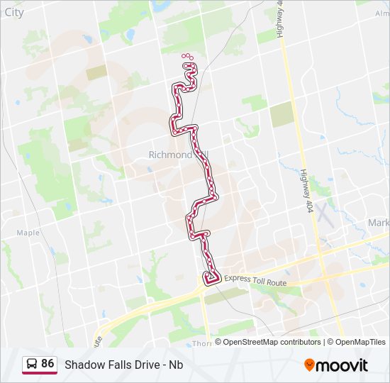 86 Bus Line Map