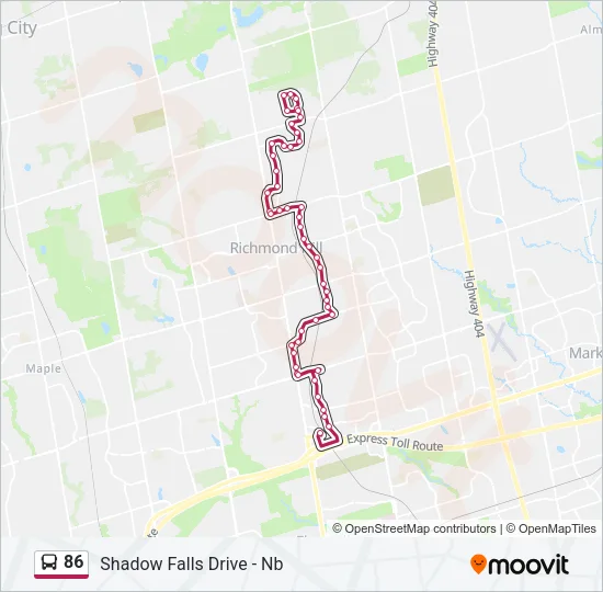 86 Bus Line Map
