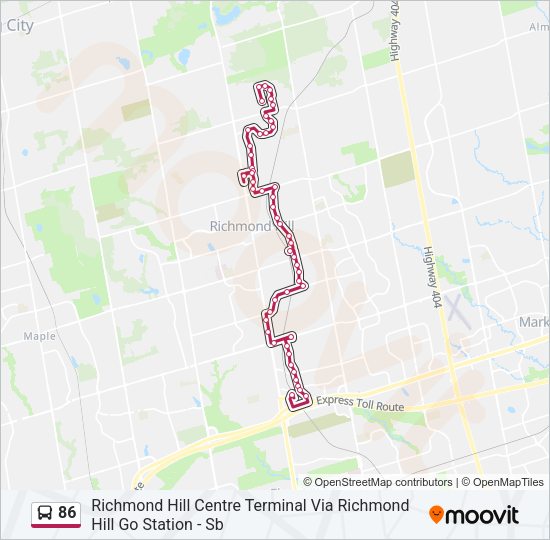 86 bus Line Map