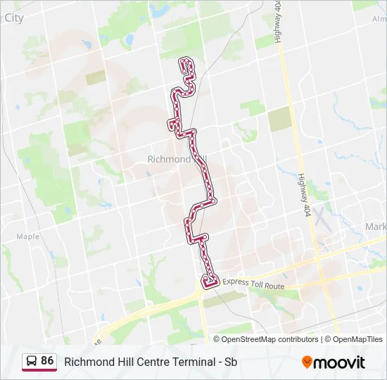 86 Bus Line Map