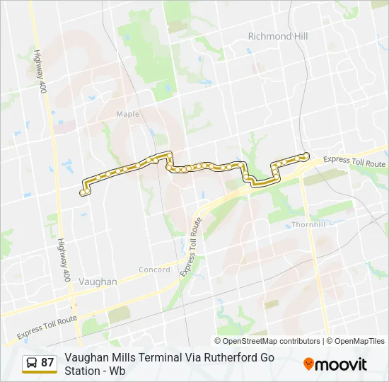 87 Bus Line Map
