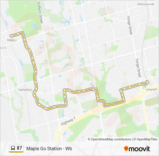 87 Bus Line Map