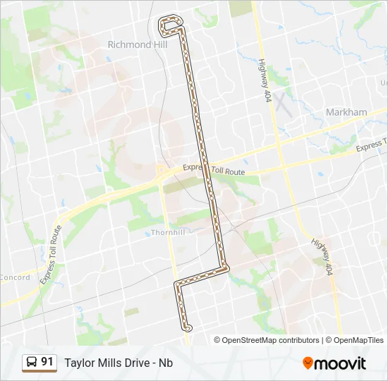 91 Bus Line Map