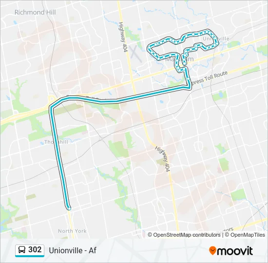 Plan de la ligne 302 de bus