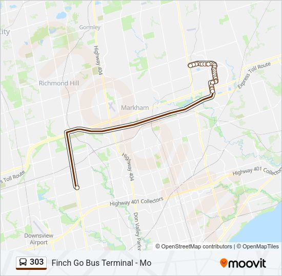 303 Bus Line Map