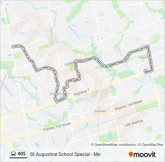 405 Bus Line Map