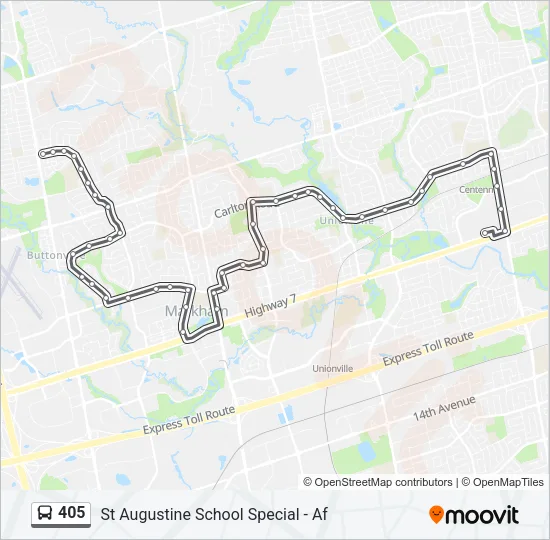 405 Bus Line Map