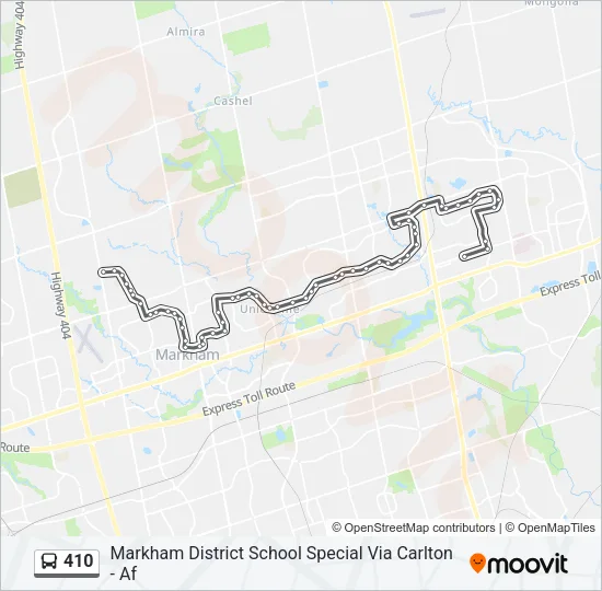 410 Bus Line Map