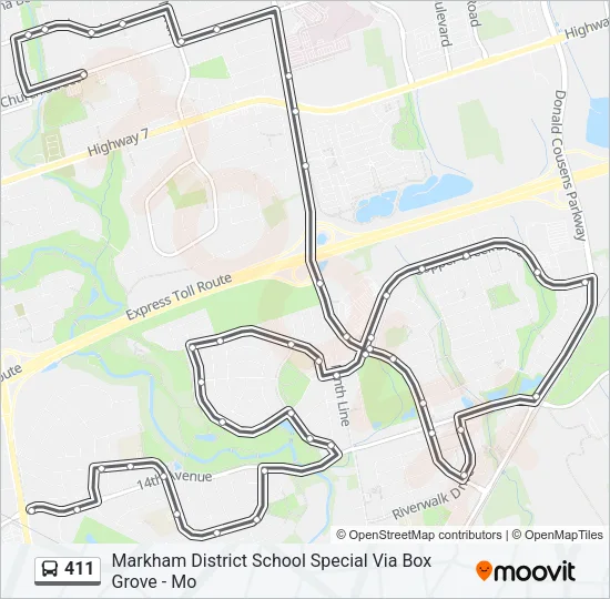 411 Bus Line Map