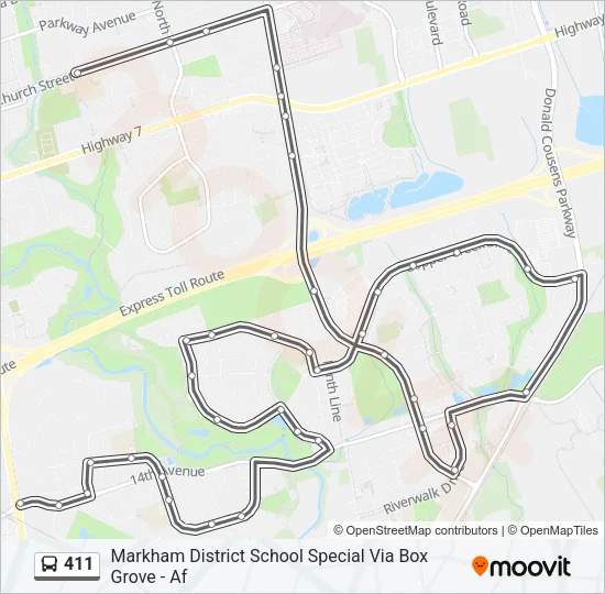 411 Bus Line Map