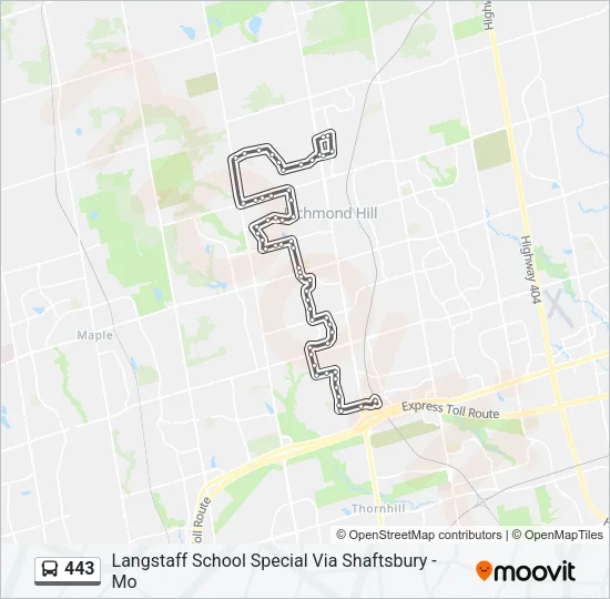 443 Bus Line Map