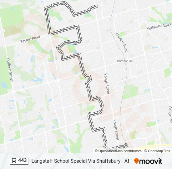 443 Bus Line Map