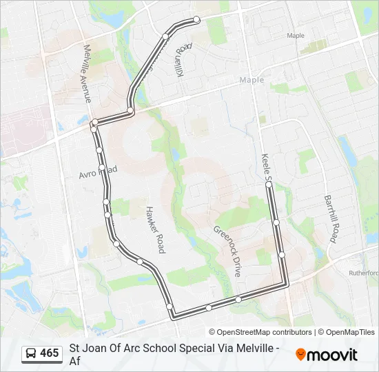 465 Bus Line Map