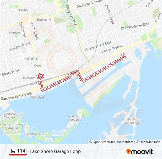 114 Bus Line Map