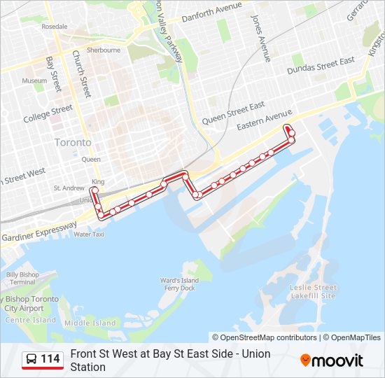 114 Bus Line Map