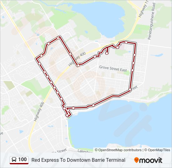100 Bus Line Map