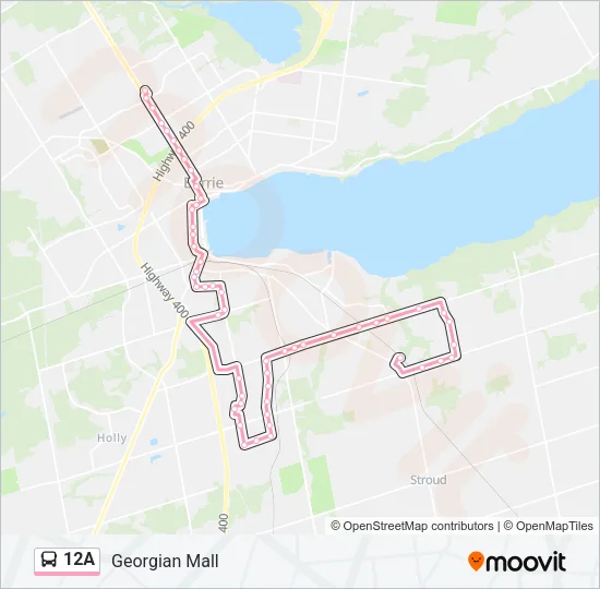12A Bus Line Map