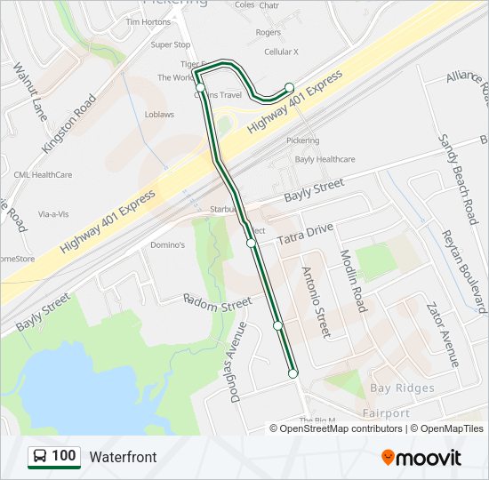 100 Bus Line Map