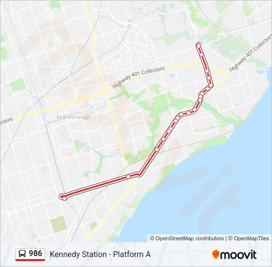 986 Bus Line Map