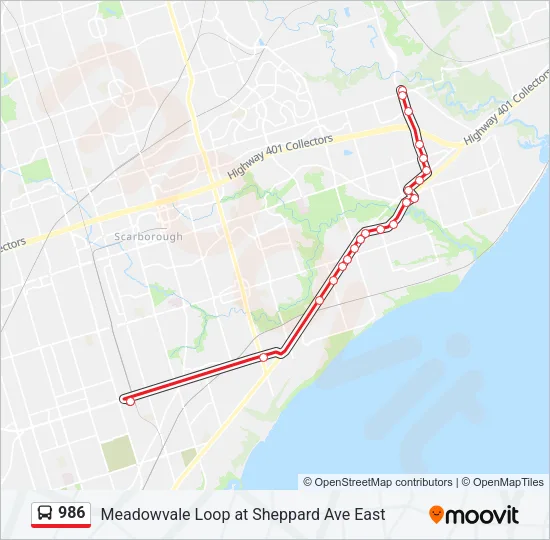 986 Bus Line Map