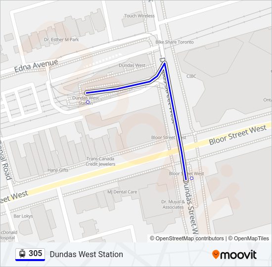 305 Streetcar Line Map