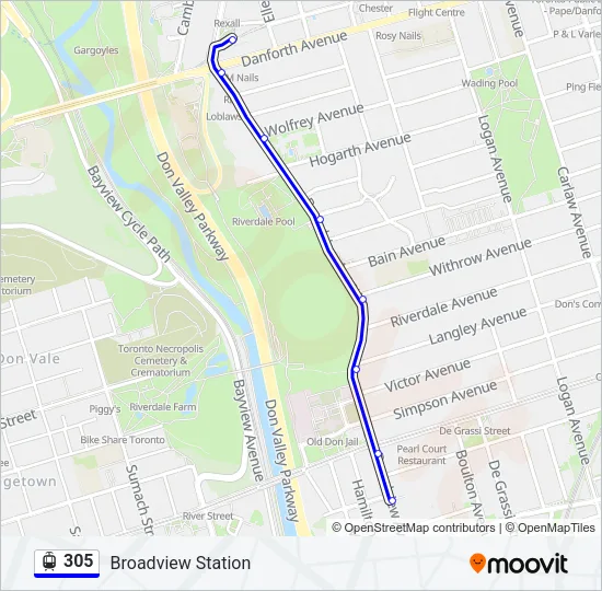 305 Streetcar Line Map