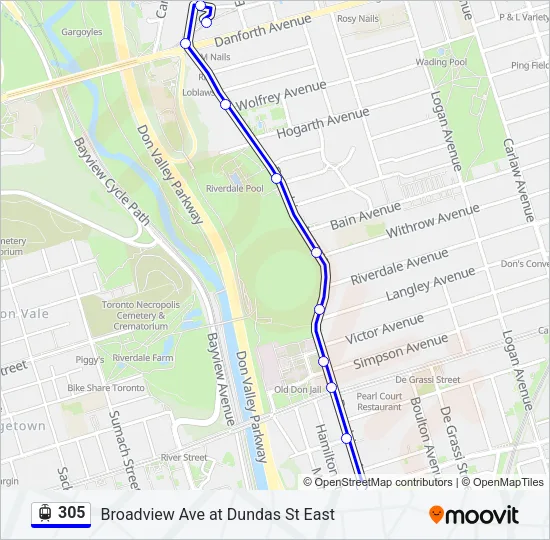 305 Streetcar Line Map