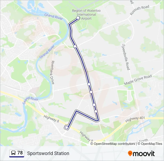 78 Bus Line Map