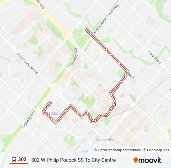 302 Bus Line Map