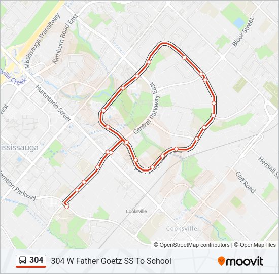304 Bus Line Map
