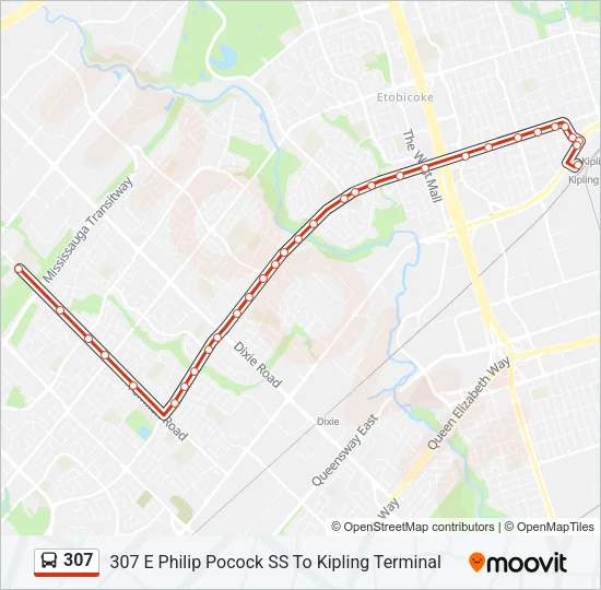 307 Bus Line Map