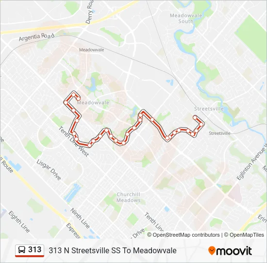 313 Bus Line Map