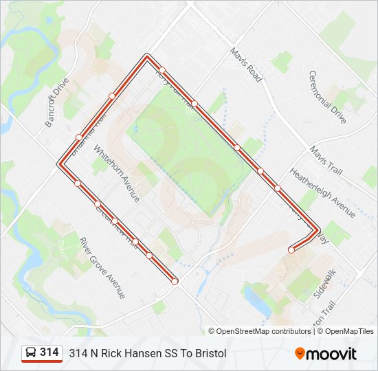 314 Bus Line Map