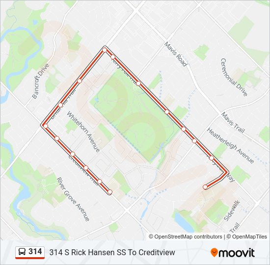 314 bus Line Map