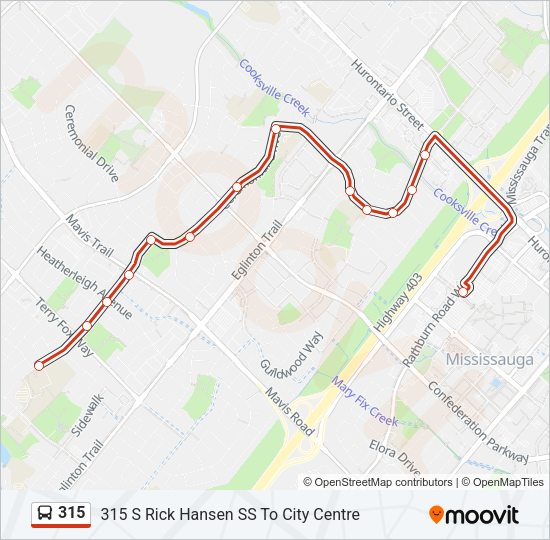315 Bus Line Map