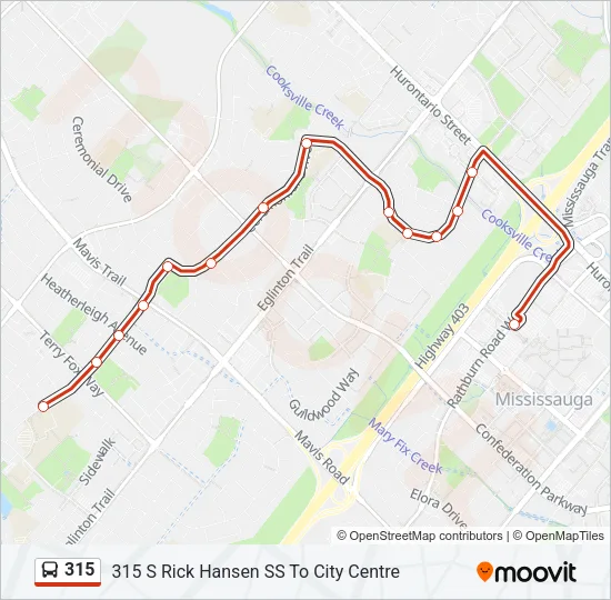 315 Bus Line Map