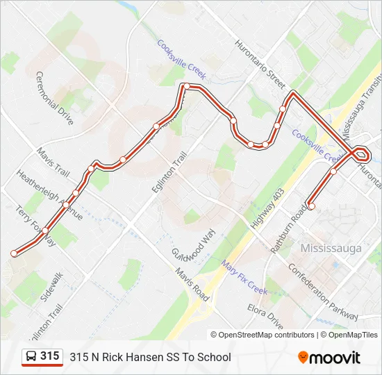 315 Bus Line Map