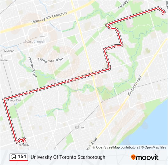 154 Bus Line Map