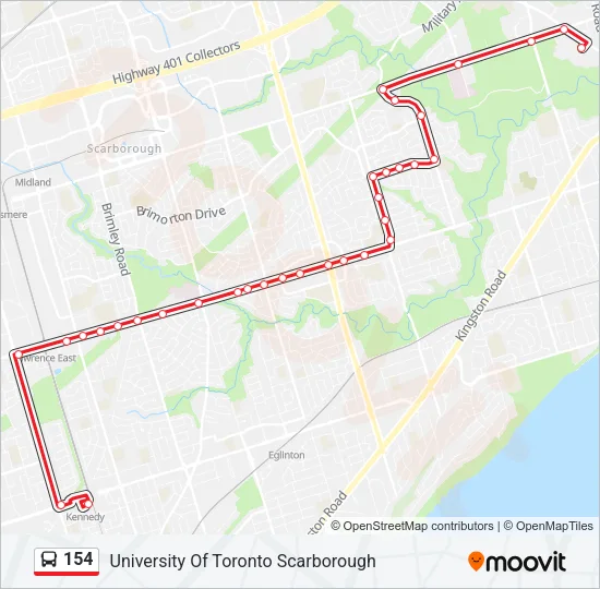 154 Bus Line Map