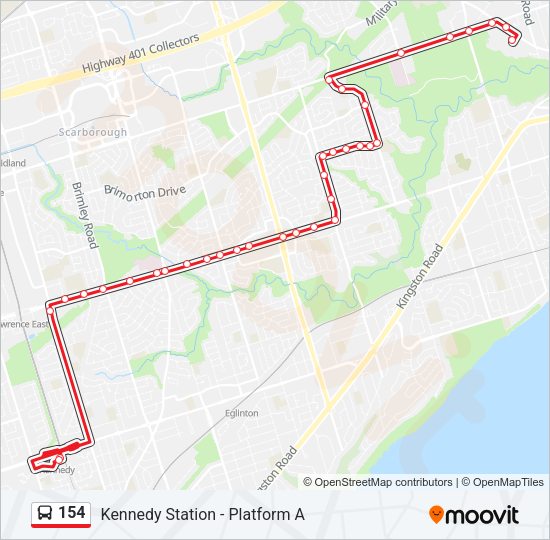 154 Bus Line Map